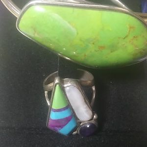 Turqoise Barse cuff and RING sterling 925